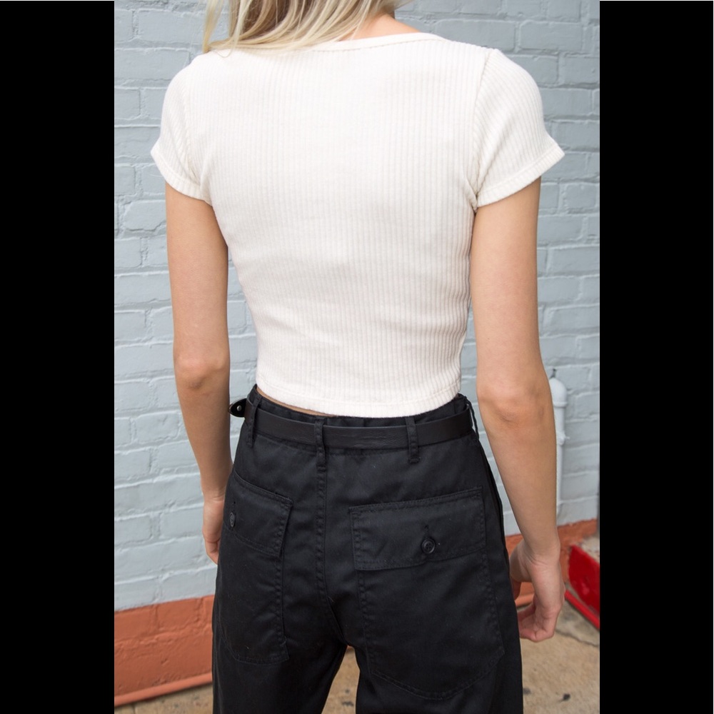 Brandy Melville ribbed beige Zelly top - Picture 2 of 3